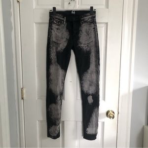 Hudson Jeans Nico Mid Rise Super Skinny Jeans - Tie Dye Acid Wash